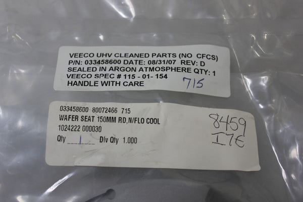 Veeco 150mm Wafer Seat 033458600 Sealed
