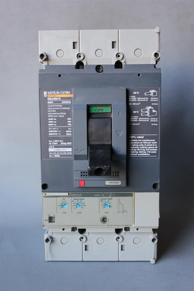 SCHNEIDER/MERLIN GERIN 400A CIRCUIT BREAKER WITH TRIP UNIT NSJ400 N
