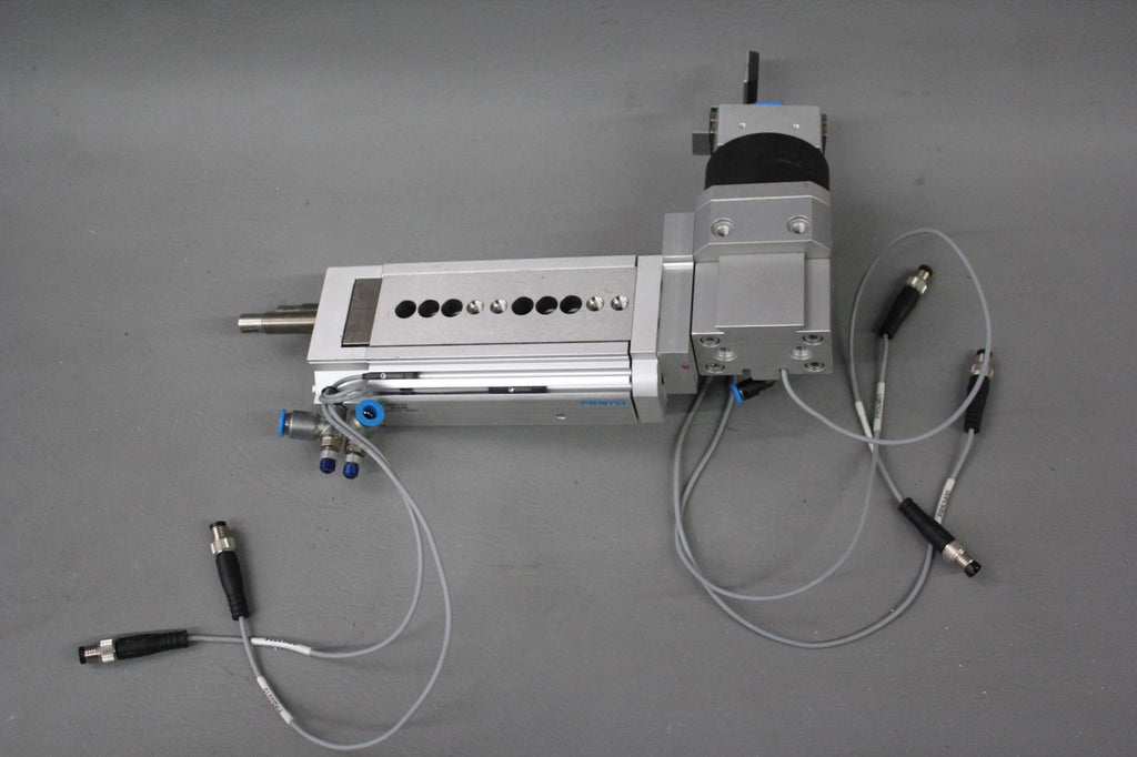FESTO PNEUMATIC CYLINDER & GRIPPER ASSEMBLY  HGDS-PP-16-YSRT-A-B DGSL-12-50-Y3A