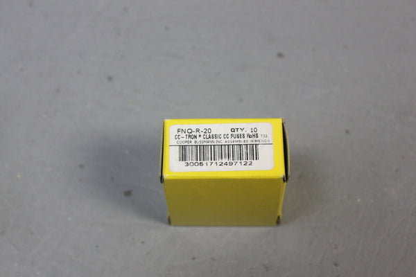 1 BOX OF 10 NEW BUSSMANN BUSS FNQ-R-20 FUSES