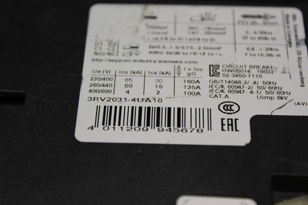 Unused SIEMENS Sirius Circuit Breaker