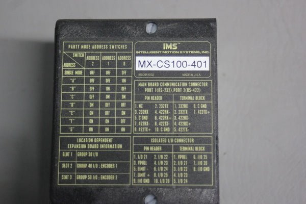 INTELLIGENT MOTION SYSTEMS MICROSTEPPING DRIVER CONTROLLER LYNX 4 MX-CS100-401