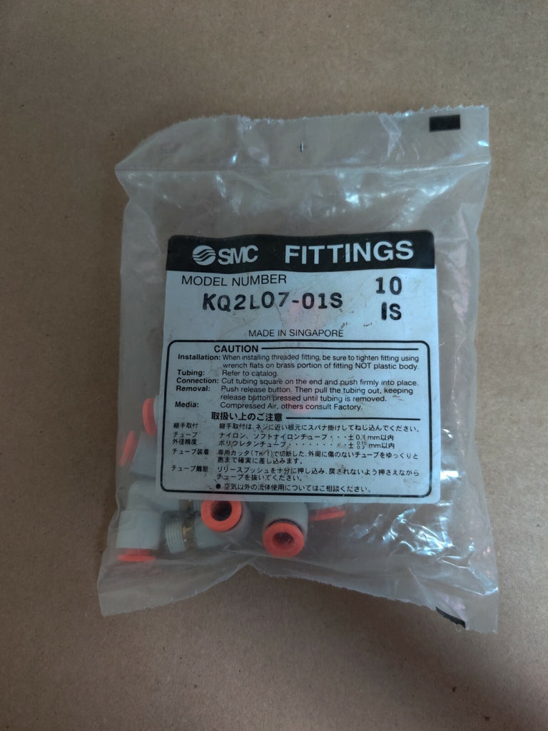 SMC Pneumatics Fittings KQ2L07-01S lot of 10