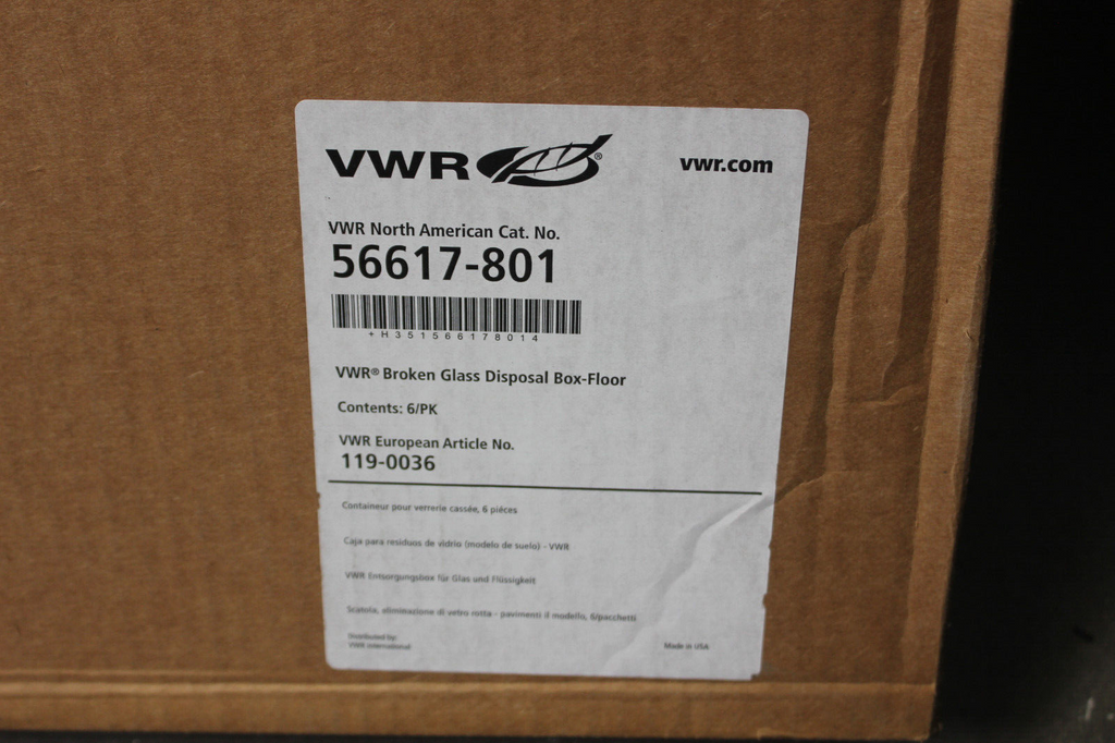 VWR International Broken Glass Floor Disposal Cartons 56617-801 (6/Pack)