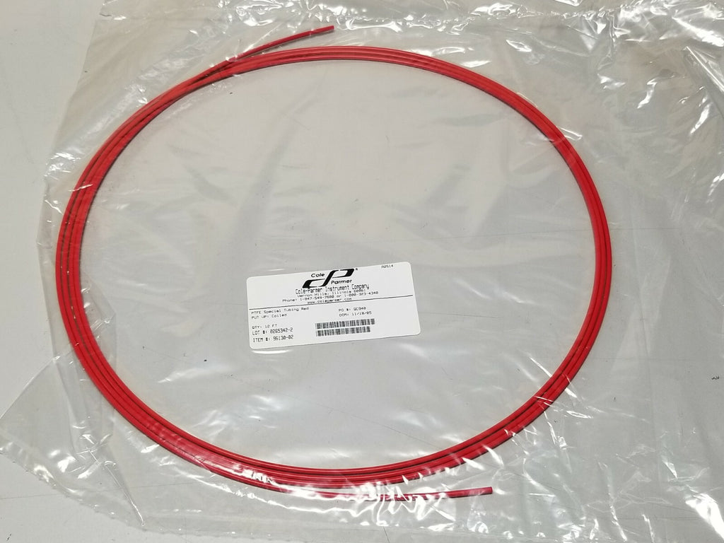 12ft Package Cole Parmer Red PTFE Teflon® Masterflex Transfer Tubing 96130-02