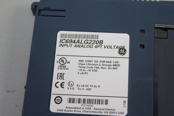 GE INPUT ANALOG 4PT VOLTAGE PLC MODULE IC694ALG220B