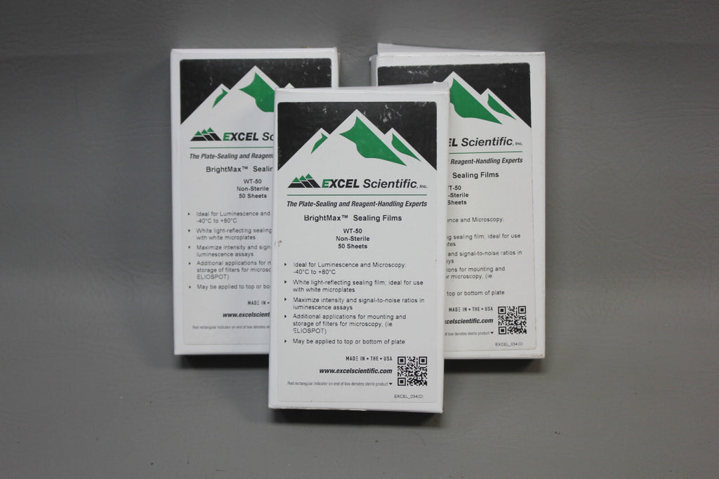 150- EXCEL SCIENTIFIC BRIGHTMAX PLATE SEALING FILMS WT-50 EXPIRED 09-2022