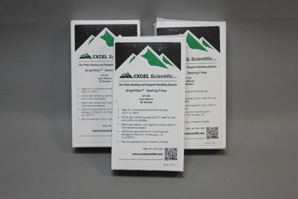 150- EXCEL SCIENTIFIC BRIGHTMAX PLATE SEALING FILMS WT-50 EXPIRED 09-2022