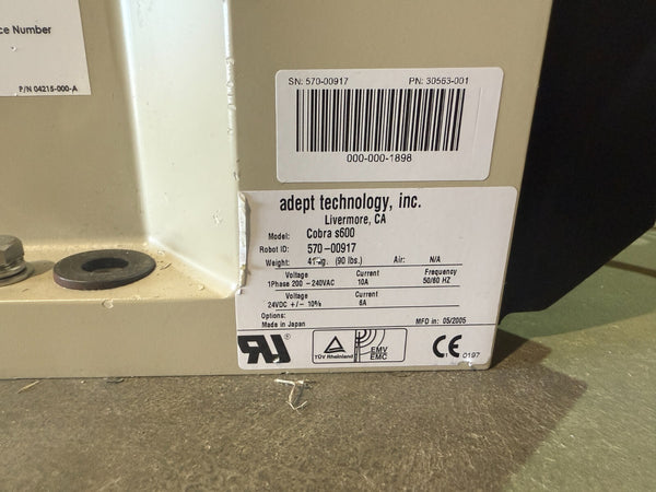 Adept SCARA Robot arm + Servo motor Cobra S600 + Servo Controller 0490-000