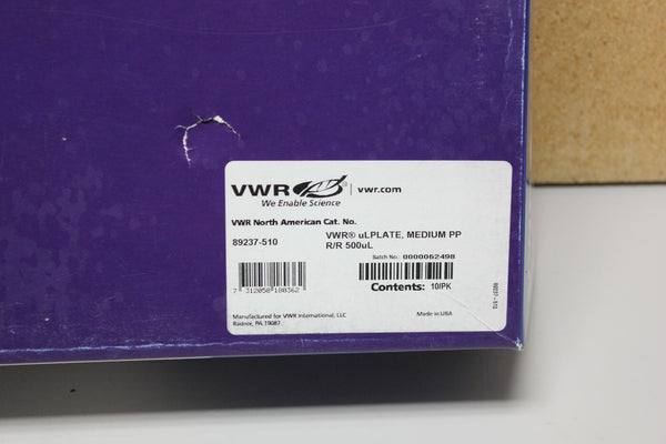 VWR 96-Well Plates uLPlate Medium PP R/R 500uL NEW