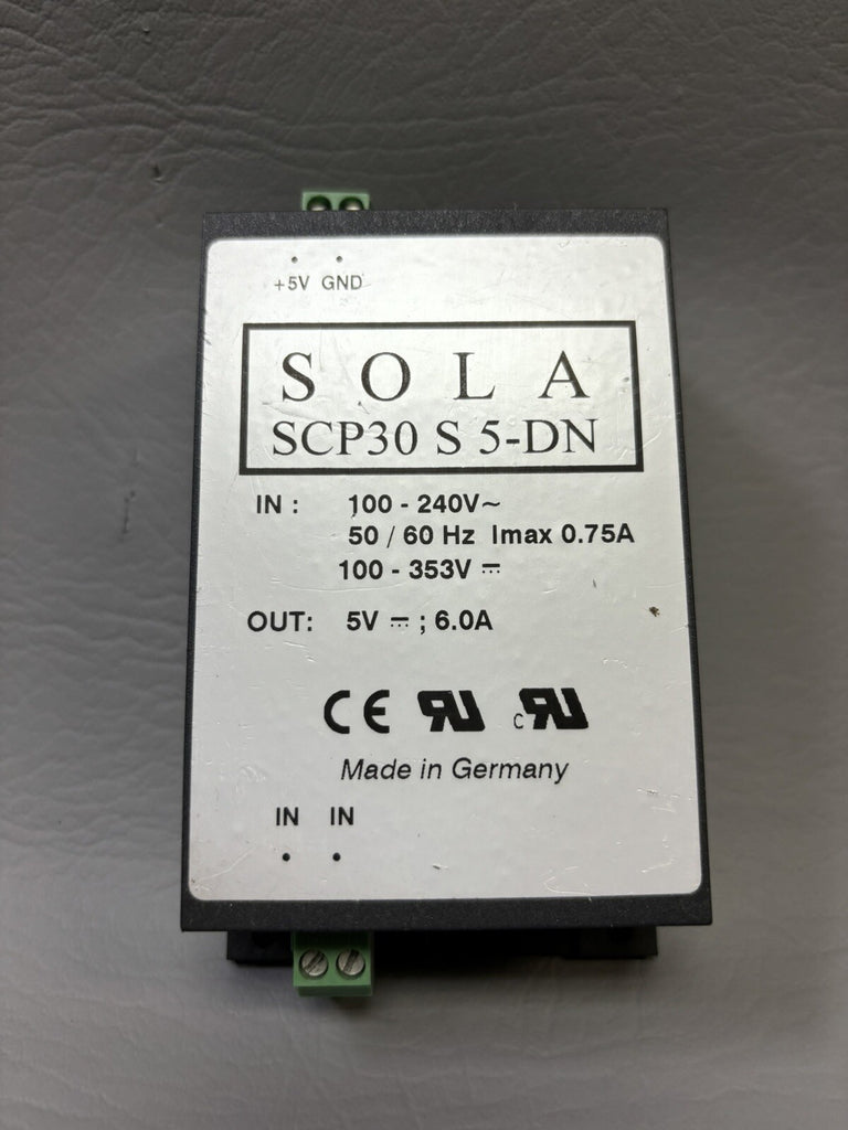 Sola SCP30 S 5-DN 6A 5V 100-240V 50/60 Hz 0.75A Power Supply