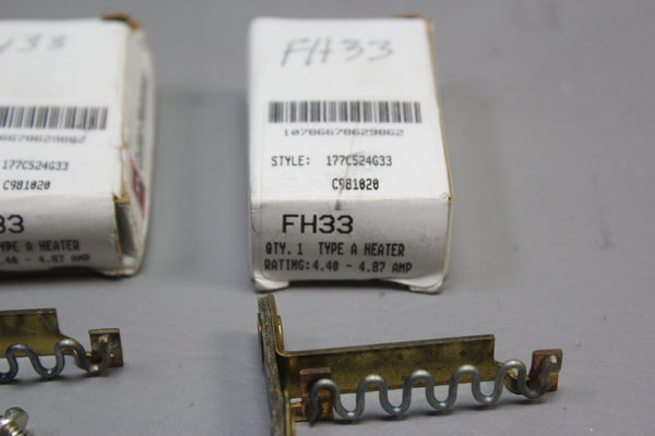 2 NEW CUTLER HAMMER THERMAL UNIT OVERLOAD HEATER HEAT COIL FH33