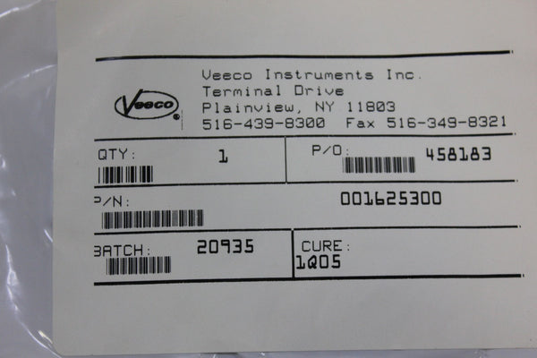 2  Veeco 001625300 Gasket Seal Seals O Ring -253F/TFE/C