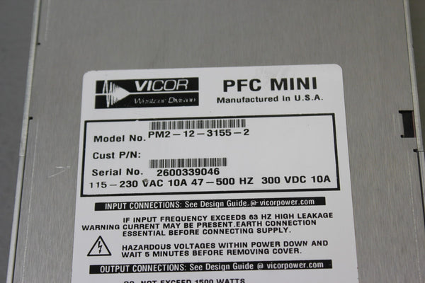 VICOR PFC MICRO POWER SUPPLY PM2-12-3155-2