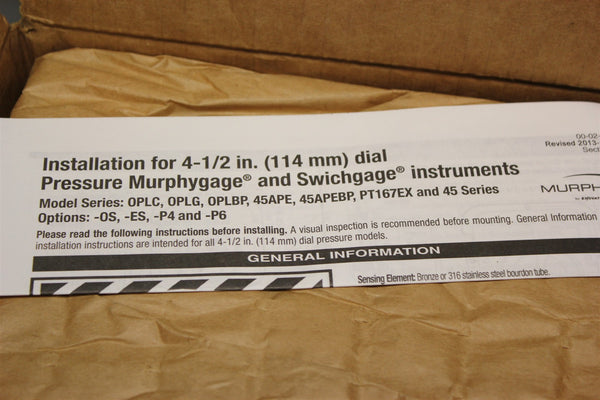 NEW MURPHY PRESSURE SWITCHGAGE 05700687 OPLC-A-30