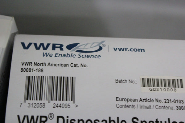 2 NEW CASES OF 600 VWR MULTIFUNCTION BLUE LABORATORY SPATULAS 80081-188