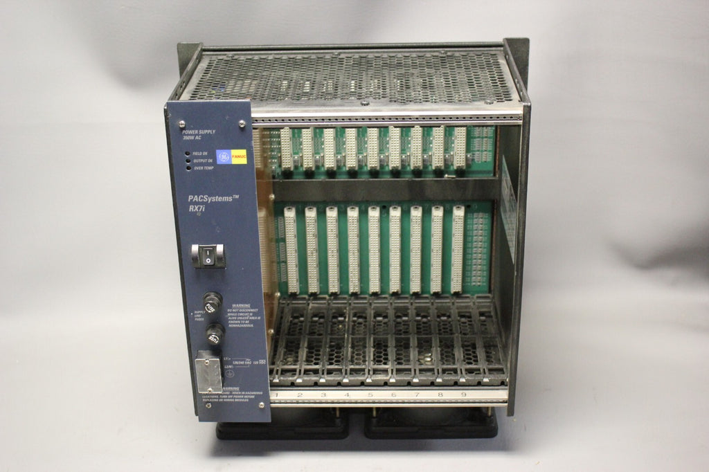 GE FANUC RX7i PLC RACK WITH POWER SUPPLY IC698PSA350C IC698CHS009A