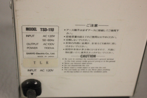 SANYO TSD-11U STEP DOWN TRANSFORMER POWER CONVERTER