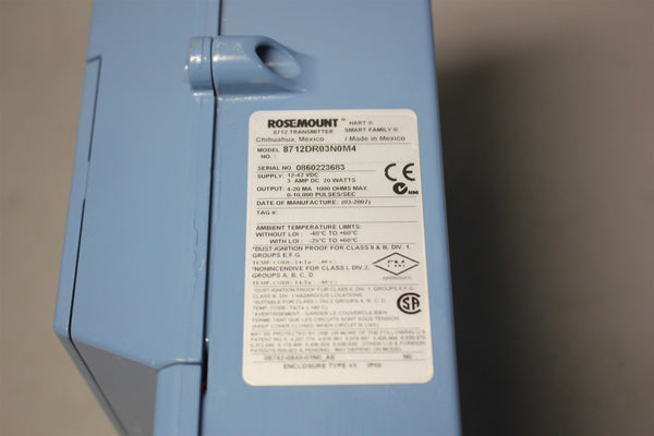 ROSEMOUNT SMART HART FLOW TRANSMITTER 8712DR03N0M4