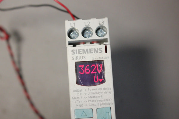 SIEMENS PHASE FAILURE & SEQUENCE MONITORING RELAY 3UG4614-1BR20