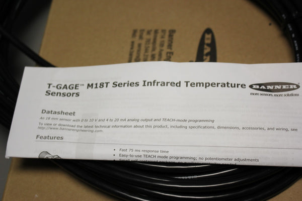 NEW BANNER INFRARED TEMPERATURE SENSOR  M18TUP8