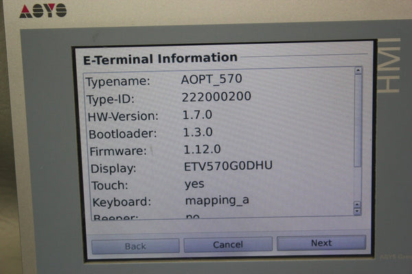 ASYS/BERGHOF HMI OPERATOR PANEL  AOPT 570