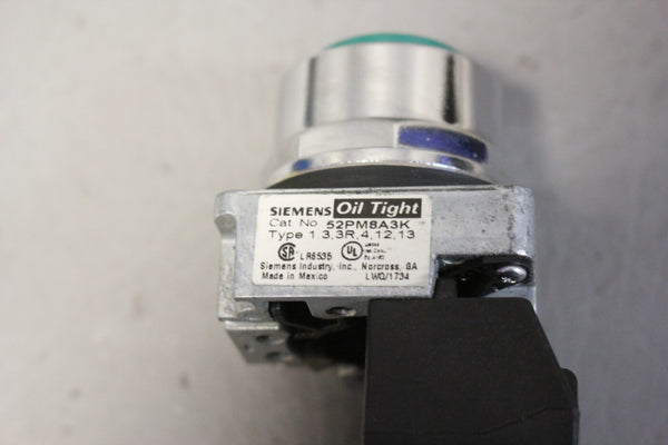 UNUSED SIEMENS GREEN PUSHBUTTON 52PM8A3K
