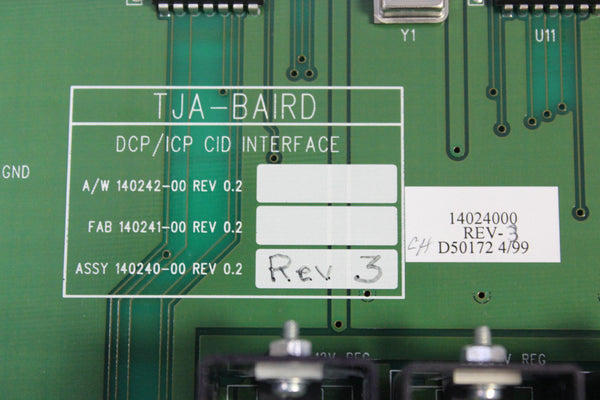 TJA-BAIRD DCP/ICP CID Interface Board 14024000 Rev 3 