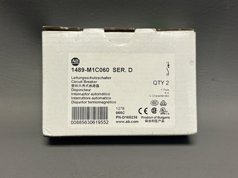 Allen Bradley 1489-M1C060 Circuit Breaker 1 Pole 277V 6A White