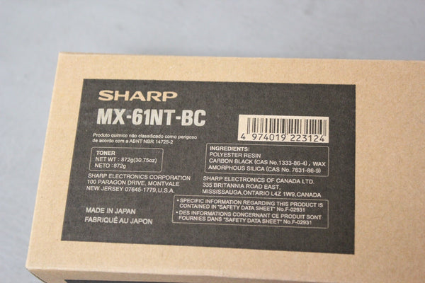 NEW GENUINE SHARP BLACK TONER CARTRIDGE MX-61NT-BC
