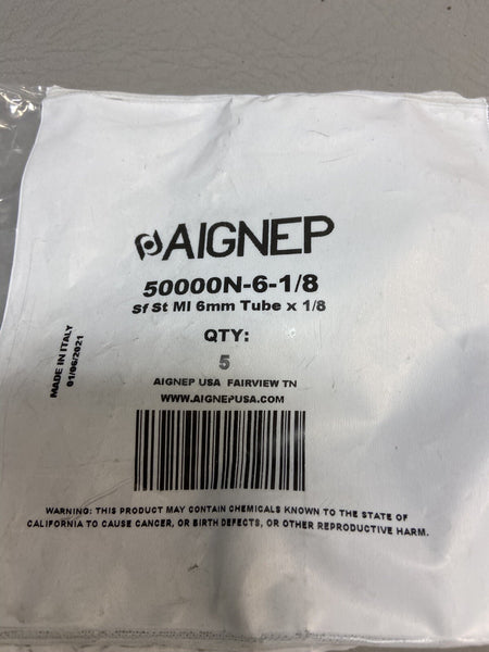 NEW 5 PCS Aignep 50000N-6-1/8-Pk5 Male Connectors