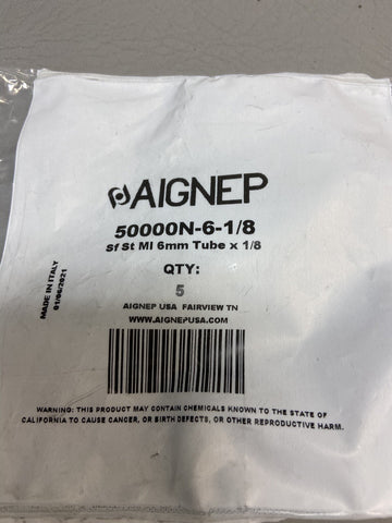 NEW 5 PCS Aignep 50000N-6-1/8-Pk5 Male Connectors