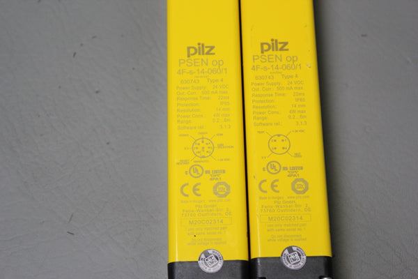 PILZ SAFETY LIGHT CURTAIN EMITTER & RECEIVER  PSEN op 4F-s-14-060/1