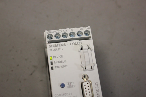 UNUSED SIEMENS COM21 MODULE WITH MODBUS 3VL9000-8AV00