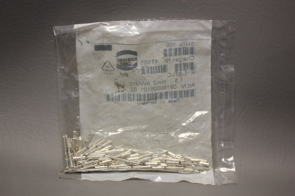NEW LOT OF 100 HARTING CONNECTOR PINS 09150006101