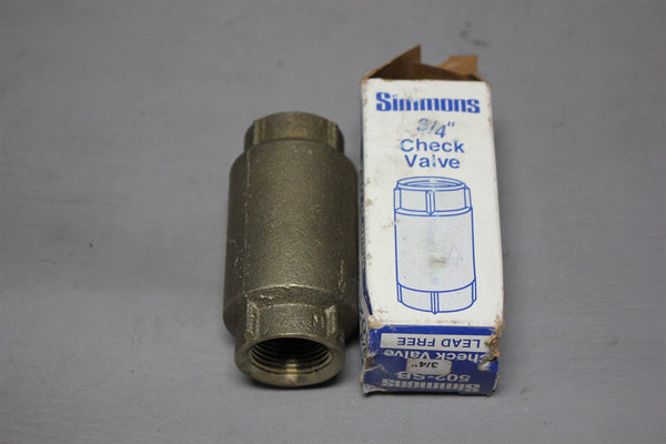 New SIMMONS 3/4" CHECK VALVE 502-SB
