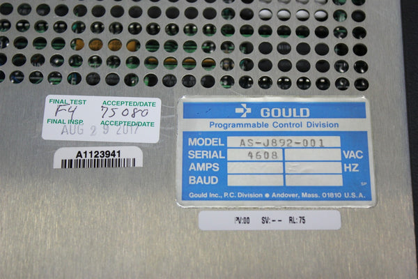 MODICON GOULD REMOTE I/O PROCESSOR PLC MODULE AS-J892-001 #1