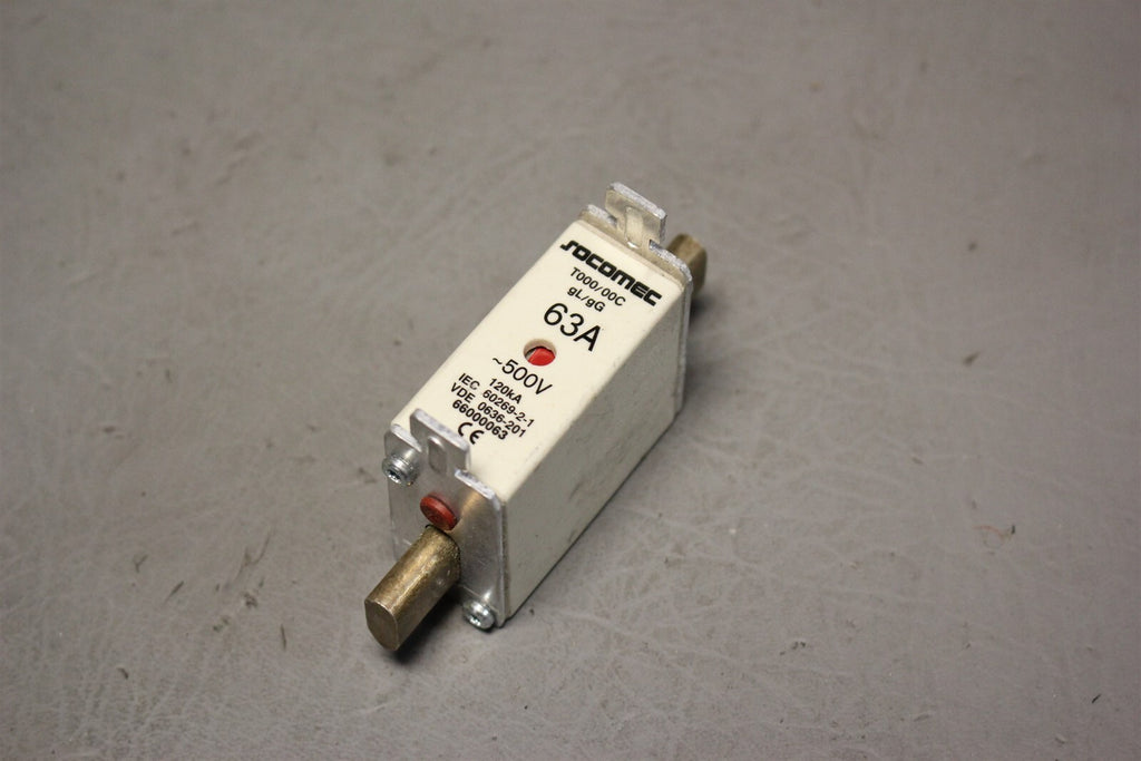 Unused SOCOMEC FUSE 63A 120kA T1000/00C gL/gG 500V VDE 0636-201