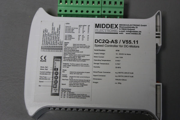 MIDDEX DC MOTOR SPEED CONTROLLER  DC2Q-AS/V55.11