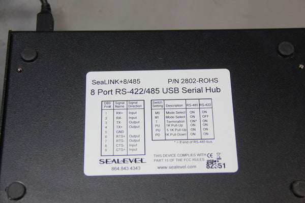 SEALEVEL 8 PORT RS-422/485 USB SERIAL HUB SEALINK +8/485