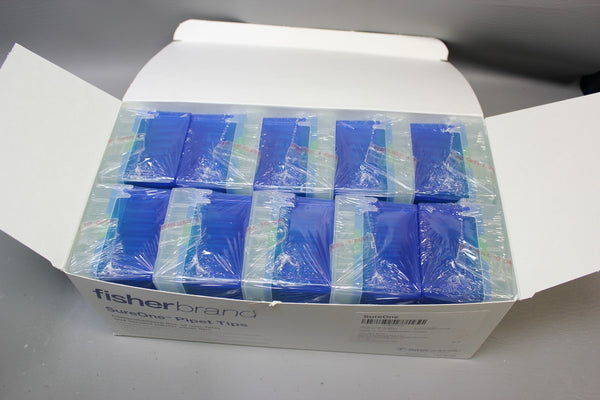 NEW BOX 960 FISHER 100uL PIPETTE TIPS BEVELED MICROPOINT 02-707-431