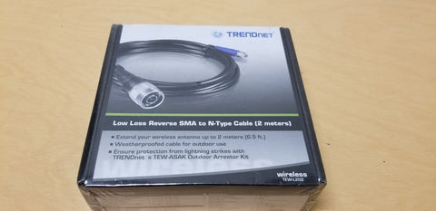 Trendnet Low Loss Reverse SMA to N-TypeWireless Antenna Extender  2 Meter Cable 