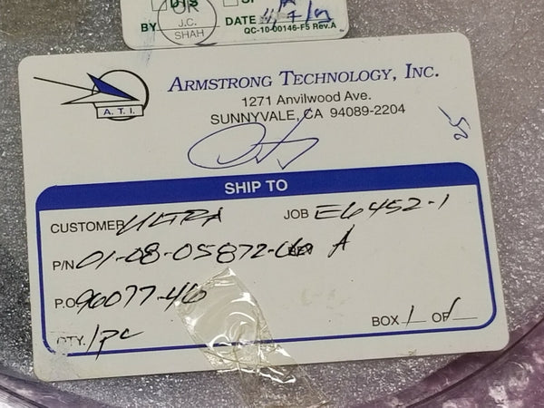 Ultratech Stepper Tazmo 5" Wafer Chuck 01-08-05872-06 Rev A