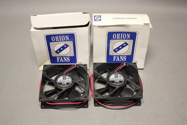 NEW LOT OF 2 ORION BRUSHLESS DC FANS OD8025-24HBX