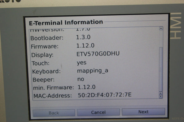 ASYS/BERGHOF HMI OPERATOR PANEL  AOPT 570