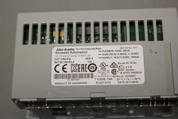 ALLEN BRADLEY FLEX I/O ISOLATED ANALOG INPUT MODULE 1794-IF4I A