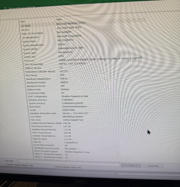 Dell Embedded Box PC 5000 INDUSTRIAL 4GB RAM 128GB SSD WIN10 PRO I5-6440EQ