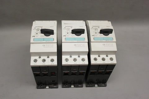 3- SIEMENS 3RV1031-4FA10 SIRIUS MOTOR CONTROLLER CIRCUIT BREAKER