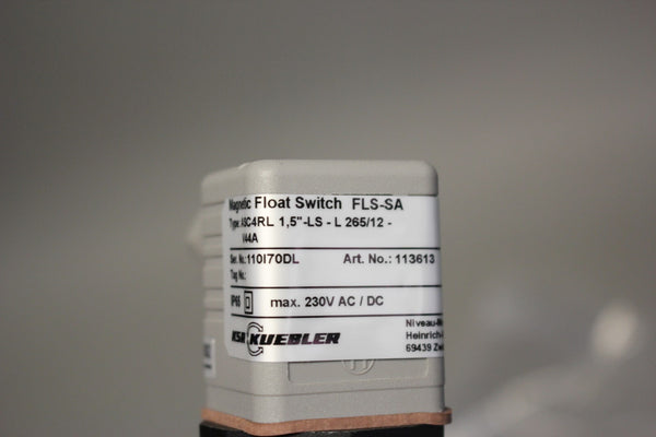 NEW KSR KUEBLER MAGNETIC FLOAT SWITCH FLS-SA ASC4RL 113613