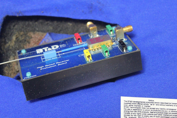 BT&D TECHNOLOGIES PHOTODETECTOR HIGH SPEED RECEIVER EVALUATION BOARD W/ PDC 2200